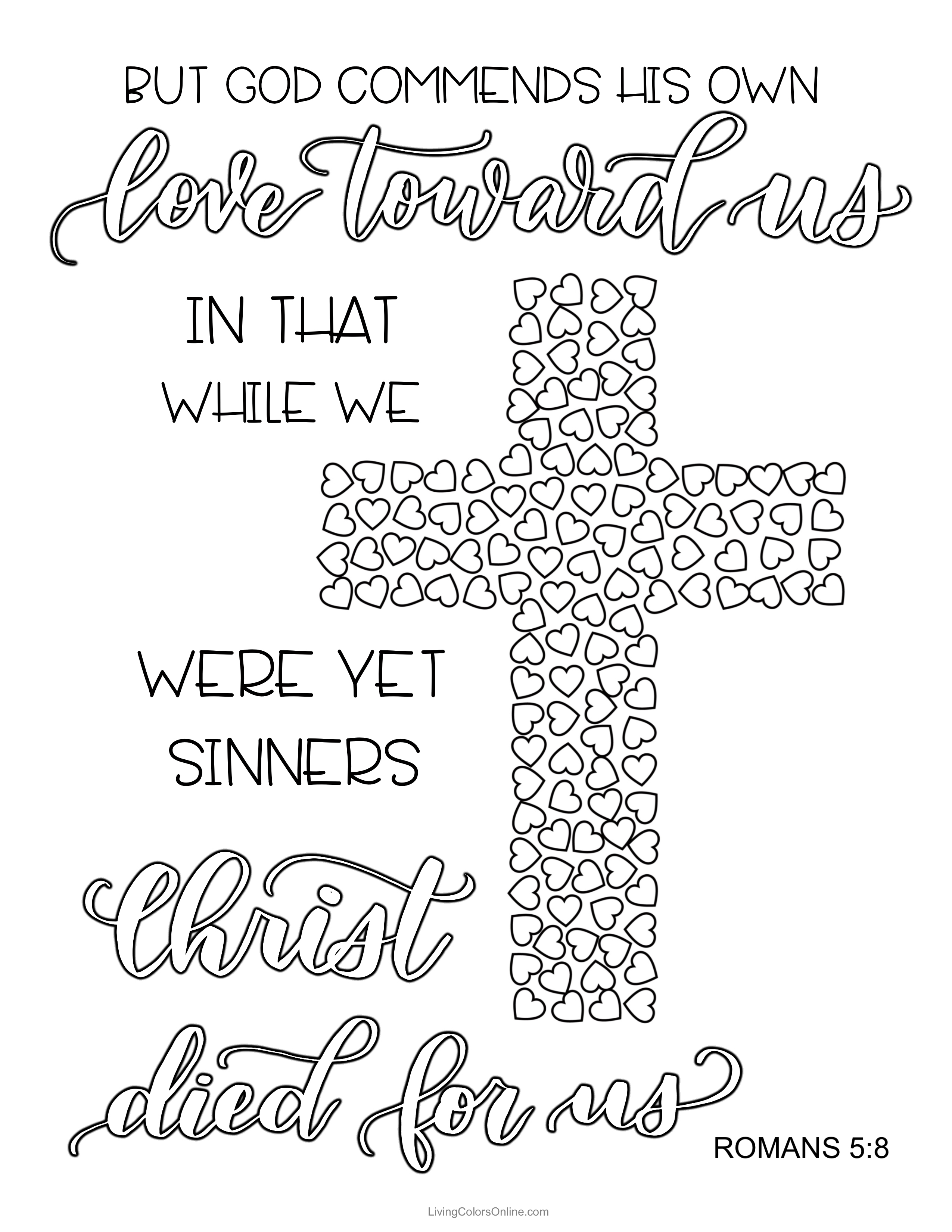 Romans 5 8 Coloring Page Sketch Coloring Page
